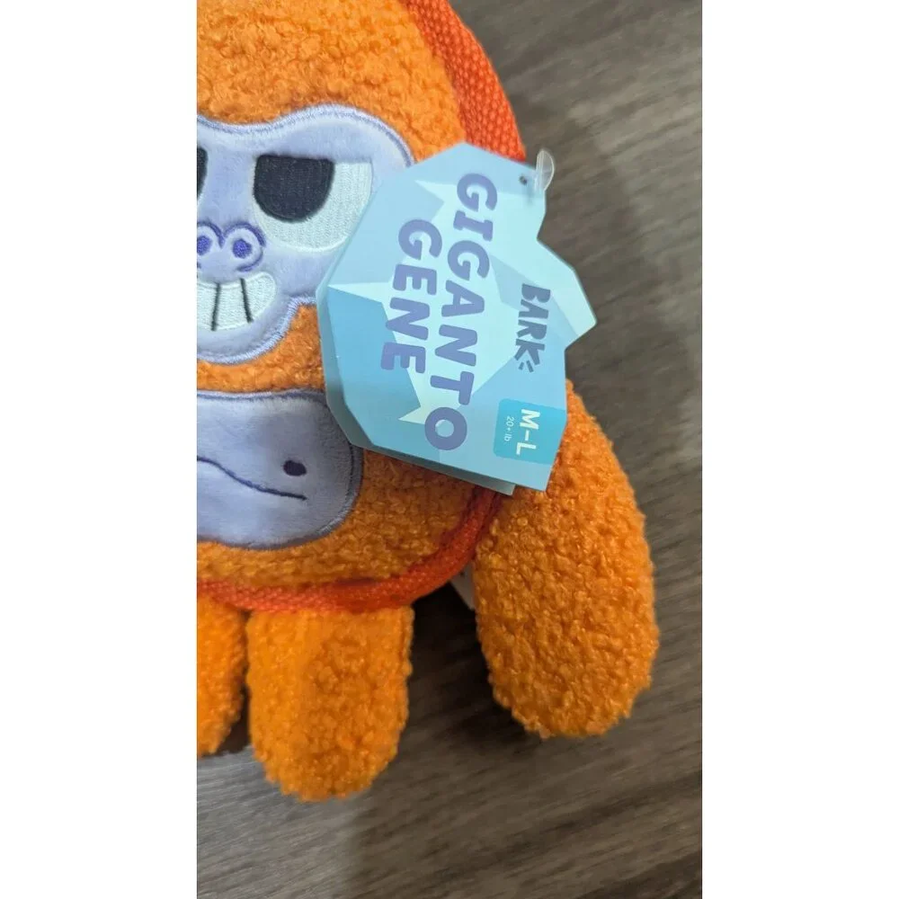 Bark Box Giganto Gene Plush Dog Toy M-L Bright Orange Soft & Durable New‎